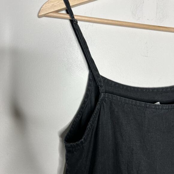 Seed Dress Womens Medium Black Linen Flowy Tiered Boho Maxi Sundress Lightweight - Picture 9 of 10